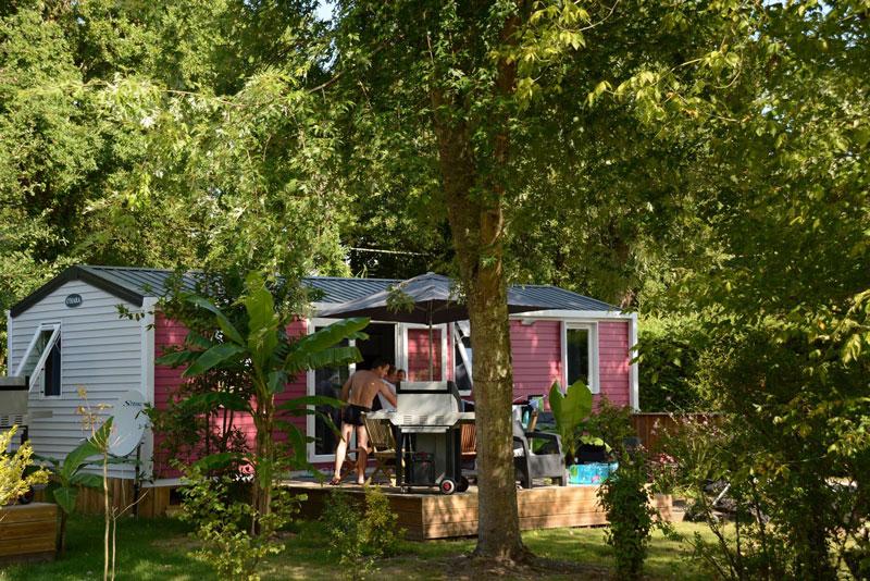 mobil-home familial avec nature