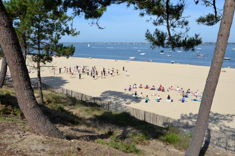 La plage de sable fin d'Arcachon proche du camping